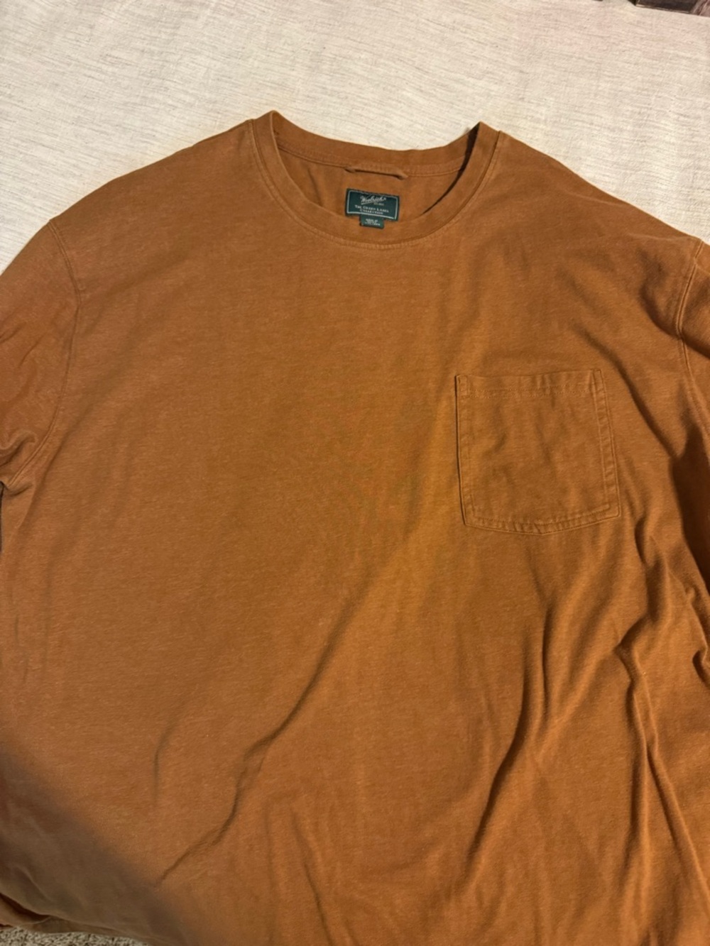 Woolrich Short Sleeve Crew Pocket Tee in Rust